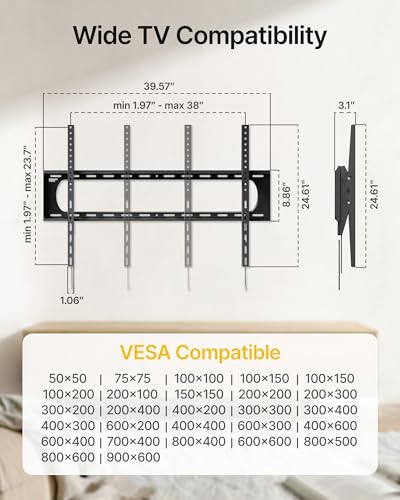 monTEK 60-120 Inch Heavy Duty Tilting TV Wall Mount up to 300 lbs