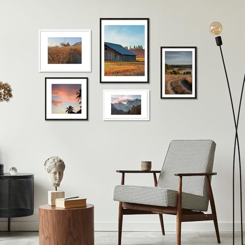 White 16x20 Picture Frame Set of 3 with 11x14 Mat - Modern Wall Display