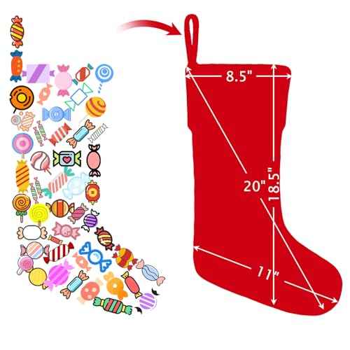 Christmas Stockings with Initials,20 Inches Large Knit Embroidered Letter Red White Christmas Stocking,Monogram Christmas Stocking for Famliy Holiday and Xmas Tree Fireplace (Letter A)