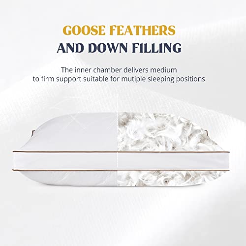 Gusseted Style 1 Goose Feather & Down Pillow Set - Standard/Queen, Pack of 2