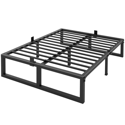 Queen Bed Frame 14 Inch Heavy Duty Metal Platform Steel Slats Noise-Free Support