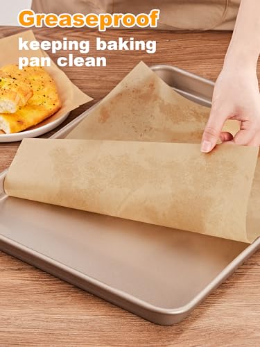 SMARTAKE 300 Pcs Parchment Paper Baking Sheets, 9x13 Inches Non-Stick Precut Baking Parchment, for Baking Grilling Air Fryer Steaming Bread Cup Cake Cookie and More (Unbleached)