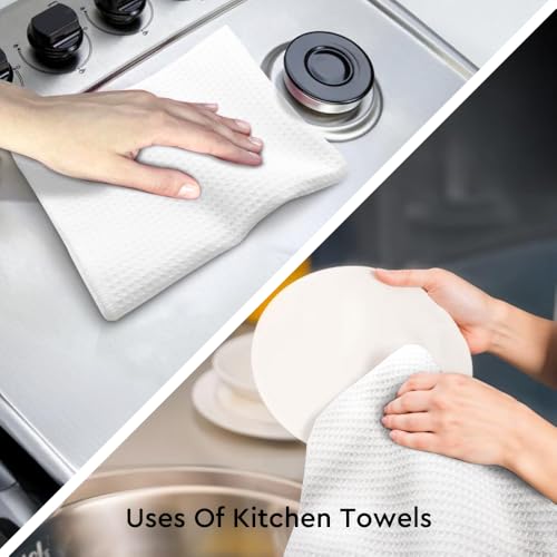 WUUCKOO 2pcs Thankful for The Little Things Kitchen Towels White14 Thanksgiving Decor