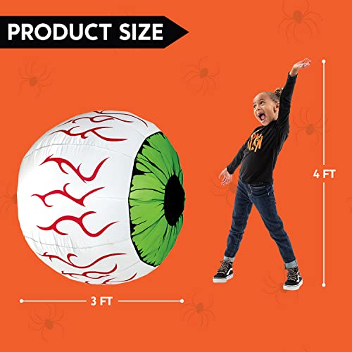 2 Pack 3ft Light-Up Halloween Inflatable Eyes - Green Eyes Outdoor Decor