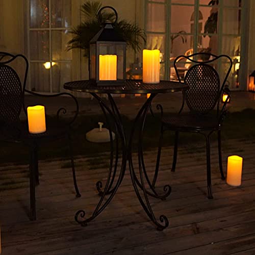 Outdoor Waterproof Flameless Candles Set - Ivory White 4x6/8/10 Inches with Remote & Timer