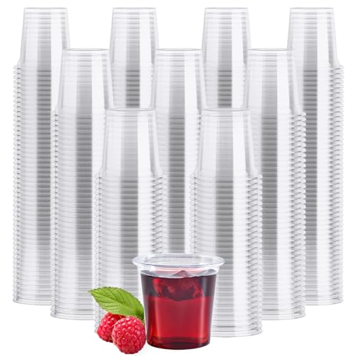 JOLLY CHEF 1000 Pack 1 oz Clear Disposable Plastic Shot Glasses - Party & Catering