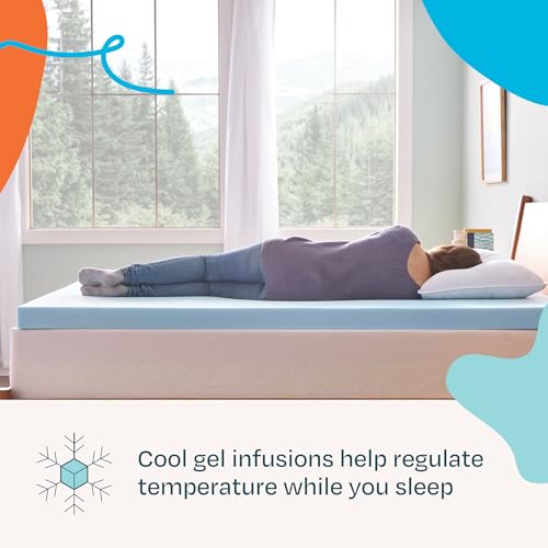 Full Size 3 Inch Gel Infused Memory Foam Mattress Topper - Plush, Cooling & Pressure Relief