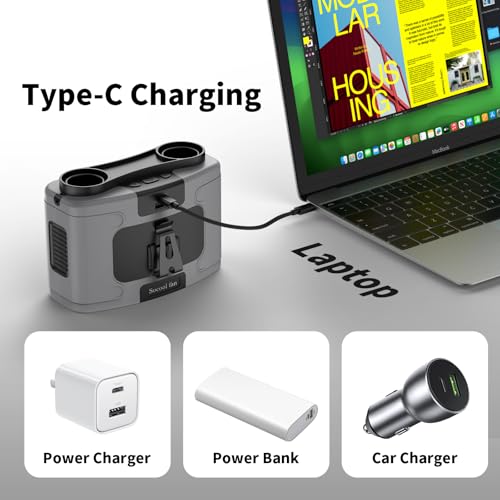 Portable Waist Fan with 20000mAh Battery, 10 Speeds & Dual Motors - Gray
