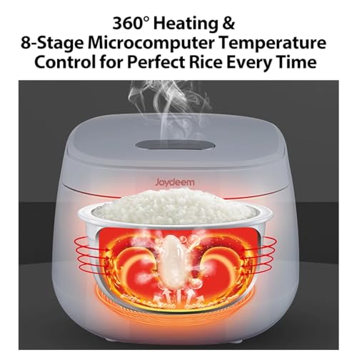 Ceramic Rice Cooker 2L with 4 Cups Uncooked Capacity, Non-Stick Inner Pot