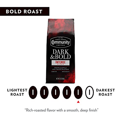 Dark & Bold Intense Blend Coffee - 12oz Pack of 6 Ground Coffee Bags