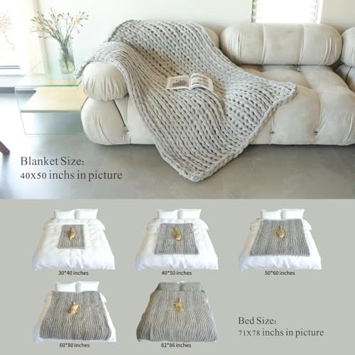Chenille Chunky Knit Throw Blanket - Cream, 40x50 Inches - Home Decor