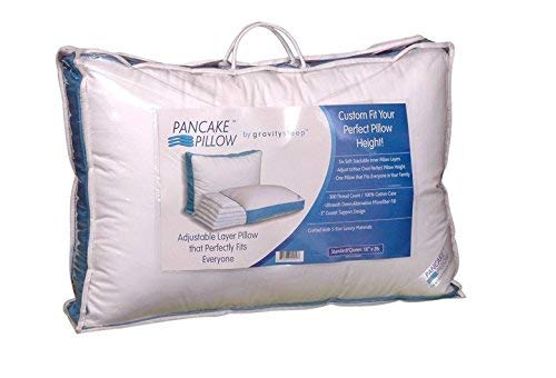 Queen Six Layer Adjustable Pillow - Custom Fit Height, Hypoallergenic, 300 Thread Count Cotton Cover