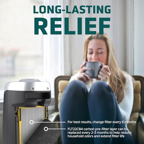 GermGuardian HEPA Air Purifier Filter B - 5x16x2 Inch, 2-Pack for AC4825 & More - Black/Yellow
