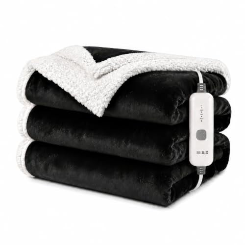 Electric Heated Blanket 72"×84", 4 Heating Levels & 10H Auto-Off