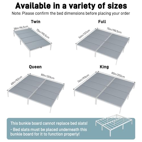King-Size Bunkie Board 76x80 Inch Anti-Slip Bed Support Panel Breathable Moisture-Resistant Noise-Reducing Foundation - Variation of THIS listing