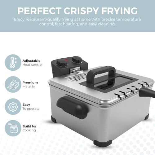 Electric Deep Fryer 4.5L with Baskets, Temperature Control & Timer