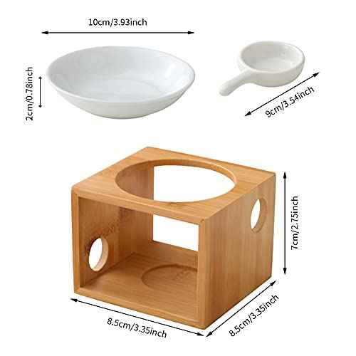 Wooden Essential Oil Burner, Aromatherapy Burner Oil Warmer Diffuser, WaxMelt Warmer with Tealight Candle Holder for Holiday Home Birthday Wedding Valentine Decoration