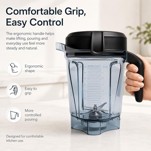 64oz Low-Profile Blender Pitcher Compatible with 5200/7500/5000/6300 Series BPA-Free
