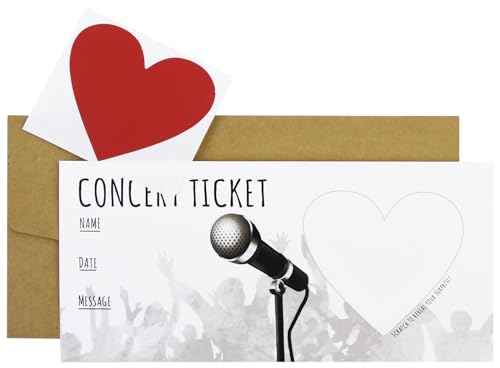 CJ&M Personalized Concert Surprise Scratch Card 7.72 x 3.54 inches - Music Ticket Gift