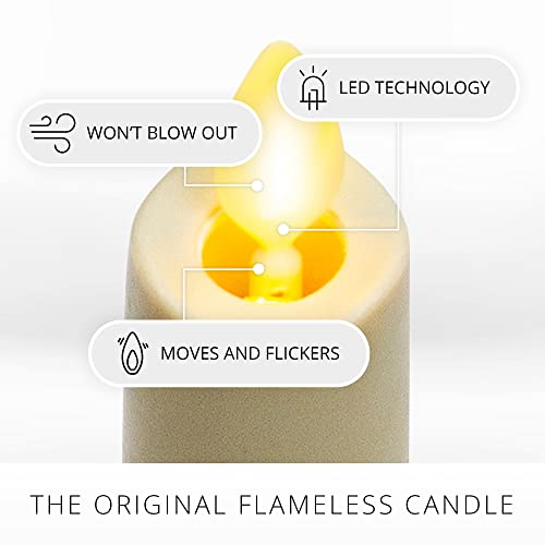 Luminara Ivory White Set of 2 Moving Flame LED Taper Candles Flameless