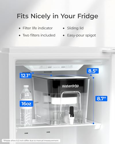 Waterdrop 22L Water Filter Dispenser - Black Upgraded Faster Flow