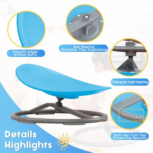 BABAMU Blue Egg Sensory Spinning Chair for Autistic Kids, 220lb Capacity