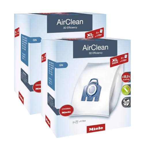 Miele Vacuum Cleaner Bags AirClean XL Pack of 2 – Compatible with C1, C2, C3 Models