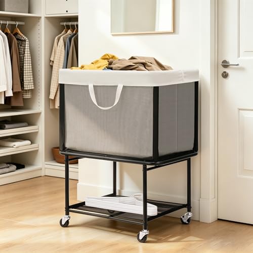 STO Rolling Laundry Hamper with Lockable Wheels, 29-Gallon (110L)