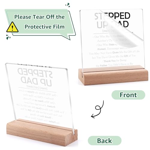 Stepped Up Dad Gifts Clear Desk Decorative Sign Christmas Fathers Day