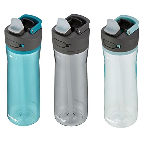 Contigo Ashland 2.0 Water Bottle 24oz 3-Pack - Juniper, Sake & Bubble Tea