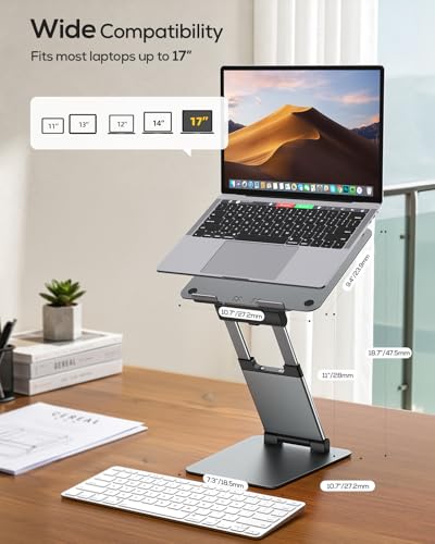 Nulaxy Gray Pull-Out Height Adjustable Laptop Stand - Supports 22lb