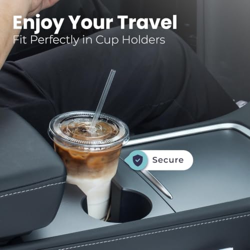 Fit Meal Prep 200 Pack 16 oz Plastic Iced Coffee Cups with Flat Lids