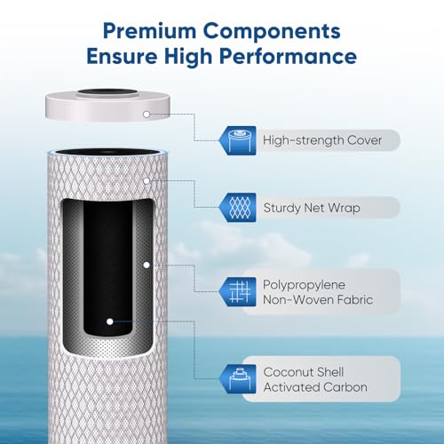 PurePlus Activated Carbon Water Filter - 20x4.5 inch Whole House Filtration System - Variation: Activated Carbon Water Filter