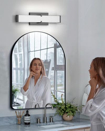 Modern 24-Inch Black Bathroom Vanity Light 5CCT Dimmable 2500 Lumens
