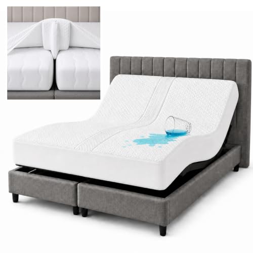 Mattress Protector Bed Bridge for Split King Adjustable Bed - Twin XL to King Conversion - Removable Foam Insert Included