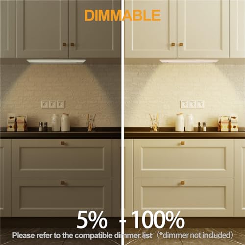 12-Inch Under Cabinet LED Lighting Kit Dimmable 10W Warm White to Daylight