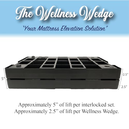 Adjustable Bed Wedge Set - 2 Pack for Acid Reflux & GERD Relief - 5 Inch Lift