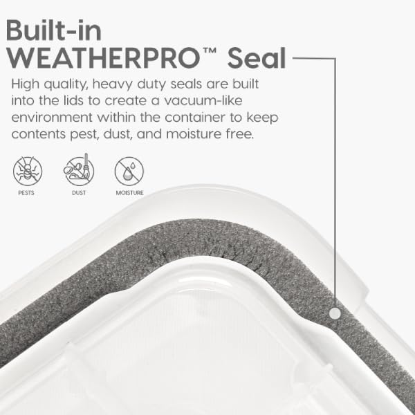 IRIS USA 4-Pack 41 Qt Clear Black Storage Bins with Gasket Lids, Weatherproof
