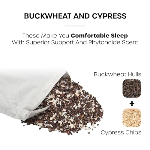 12-Inch Korean Buckwheat Cervical Neck Roll Pillow for Targeted Support