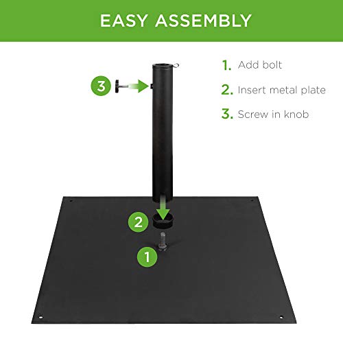 Heavy-Duty Steel Square Umbrella Base - Outdoor Patio Stand for Market & Sun Shade