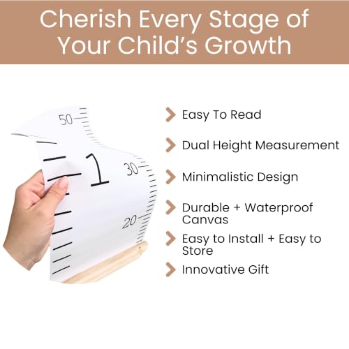 Kids Growth Chart Wall Decal - Height Measurement Ruler for Nursery & Bedroom