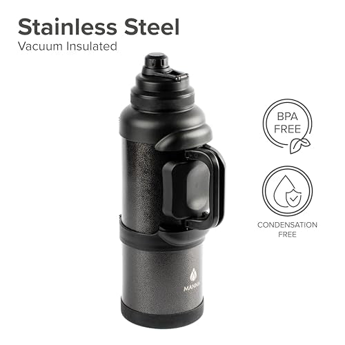 Manna Titan Gallon Jug - 135 Oz Hammered Onyx Insulated Water Bottle