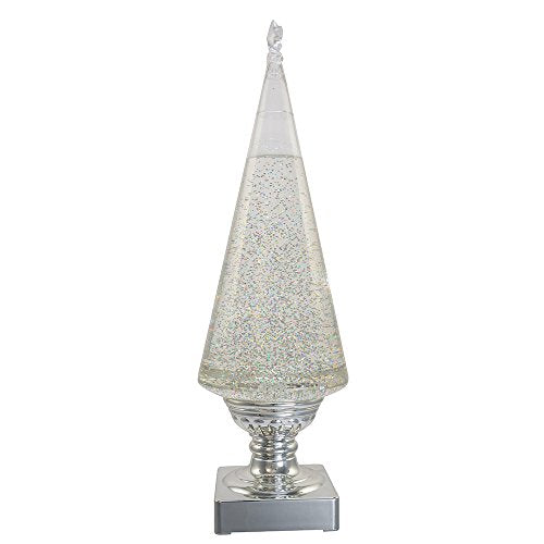 Kurt Adler 14-Inch Battery-Operated Lava Light Tree - Clear & Silver