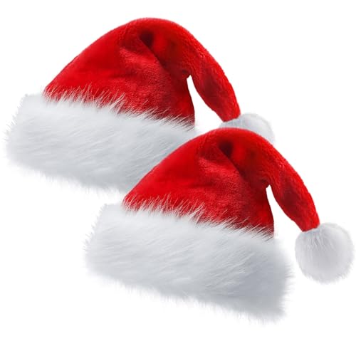 KetQue Santa Hats Adults & Kids 2-Pack LED Christmas Hats with Lights - Youth Variation