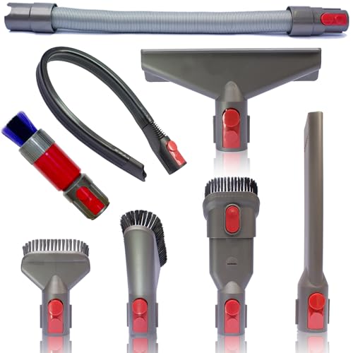 Dyson V7 V8 V10 V11 V15 Vacuum Attachments with Dryer Cleaning Tool — Flexible Extension Hose & Brush Kit