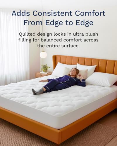 ViscoSoft Copper Infused King Size Mattress Pad - Plush 750 GSM Fill, Cool & No-Slip