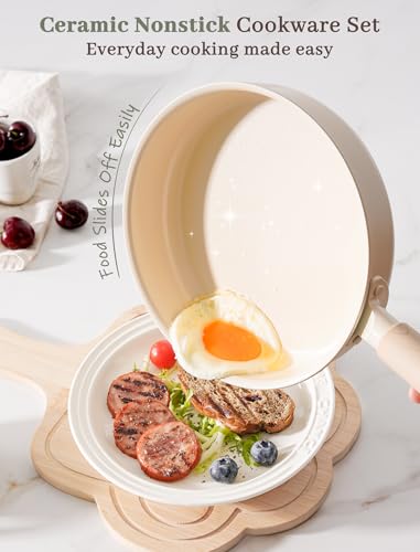 Astercook 18-Piece Non-Stick Ceramic Cookware Set - Healthy, Toxin-Free Pots & Pans
