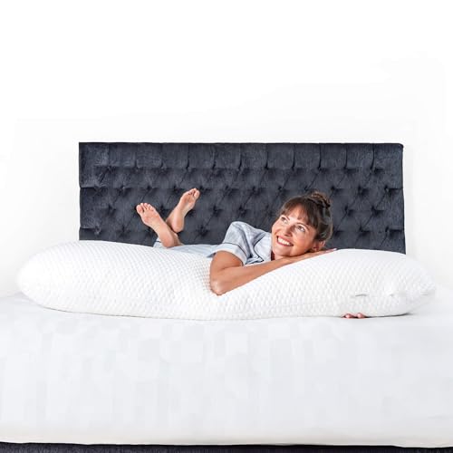 Body Pillow for Adults 20x54 Inch Supportive Memory Foam & Microfiber Cover - Long Side Sleeper Pillow