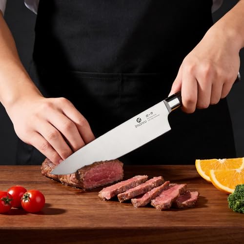 Imarku Pakkawood Brown 3-Piece Japanese Chef Knife Set with High Carbon Stainless Steel