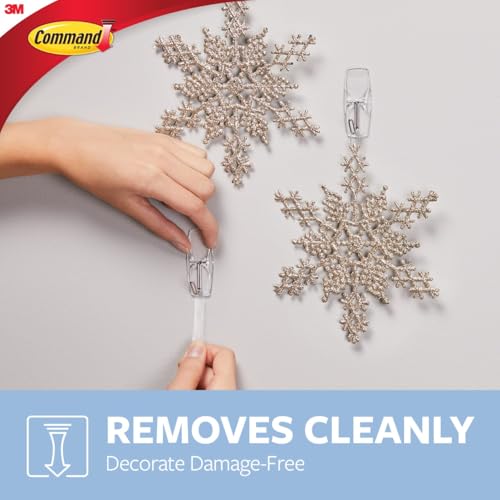 Command Clear Medium Wire Toggle Hooks - 20 Hooks & 24 Strips - Damage-Free Hanging for Holiday & Home Organization - Variation of 20 Hooks